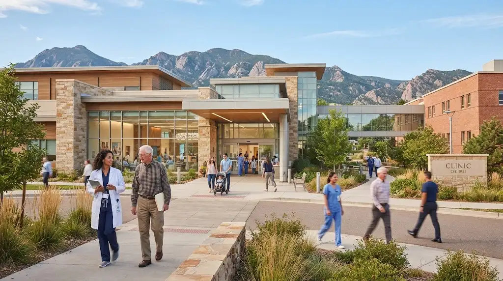 Modern healthcare facility representing SCL Health and its transition to Intermountain Health