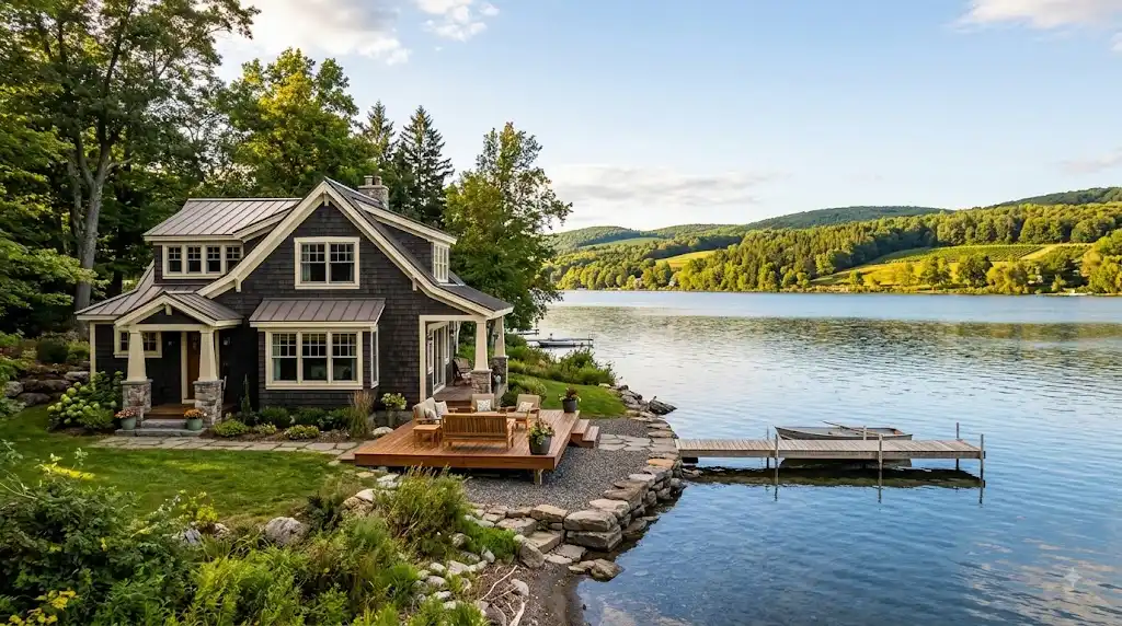 Waterfront home with private dock and lake views on Waneta Lake in New York