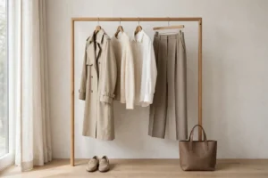 How to build a capsule wardrobe — a tidy clothing rail with a small curated collection of neutral garments